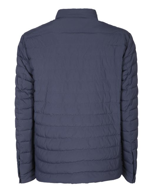 Herno Blue Long Sleeved Quilted Padded Jacket for men