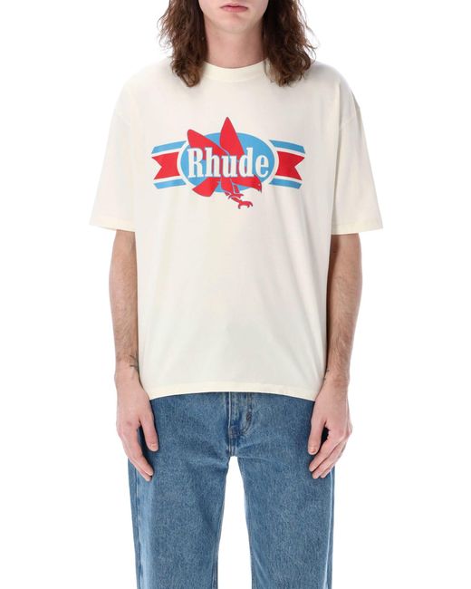 Rhude Multicolor Chevron Eagle T-Shirt for men