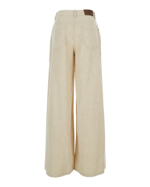 Brunello Cucinelli Natural Velvet Pants Trousers