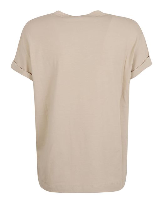 Brunello Cucinelli Natural Patched Pocket Plain T-Shirt
