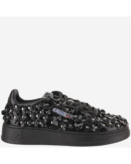Autry Black Sneakers Medalist Low Leather Trainers