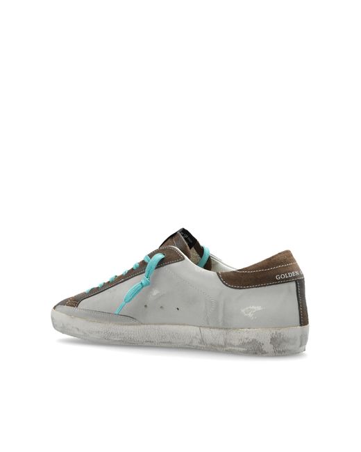 Golden Goose Deluxe Brand Gray Super-Star Classic Sports Shoes With List for men