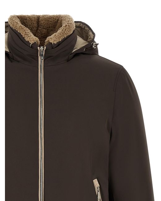Brunello Cucinelli Black Polyamide Full-Length Jacket Clothing for men