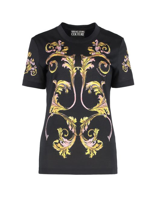 Versace Jeans Couture Black Cotton Crew-Neck T-Shirt T-Shirts & Jerseys
