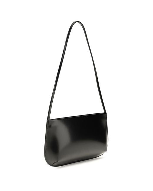 Faune Black Bra Brushed Leather Shoulder Bag Calf Bos Taurus
