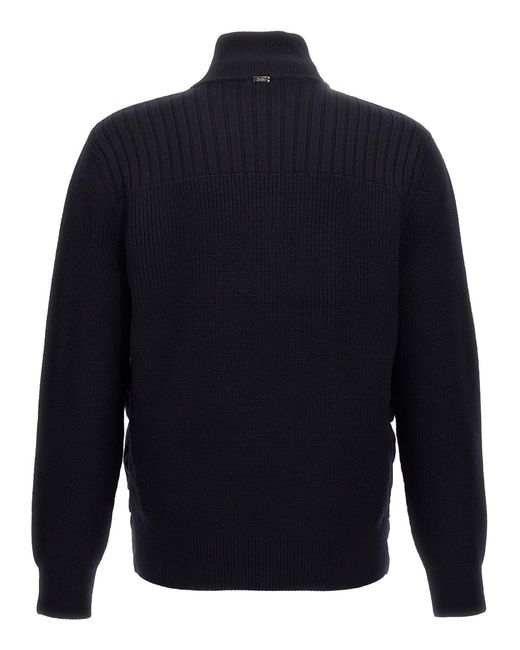 Herno Blue Two-Material Puffer Jacket for men