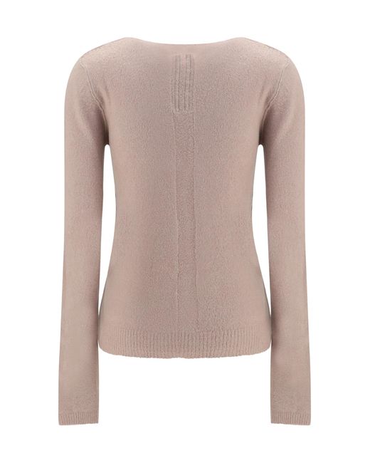 Rick Owens Pink V-Neck Sweater