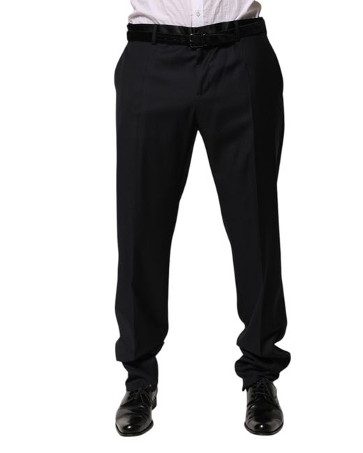 Dolce & Gabbana Black Dolce Gabbana Cotton Skinny Corduroy Cargo Pants for men