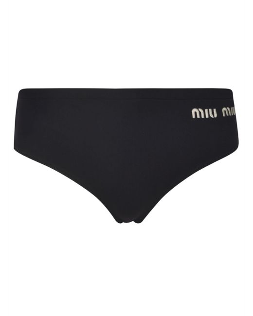 Miu Miu Black Side Logo Swim Briefs