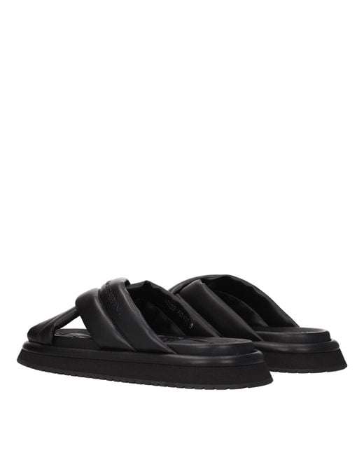 Dolce & Gabbana Black Leather Slipper for men