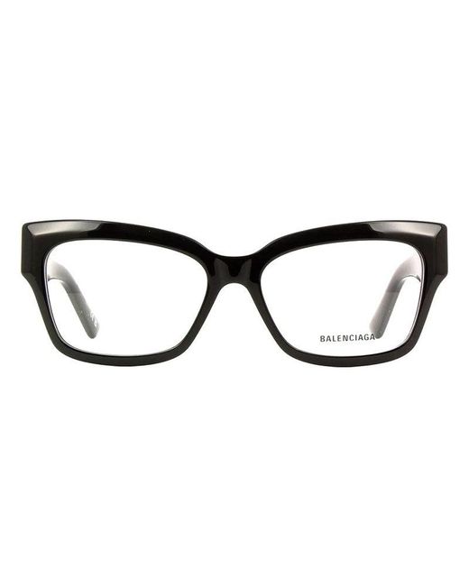 Balenciaga Black Eyeglasses Square Full Rim, Frame And Clear Demo Lenses Lens Bb0274O001