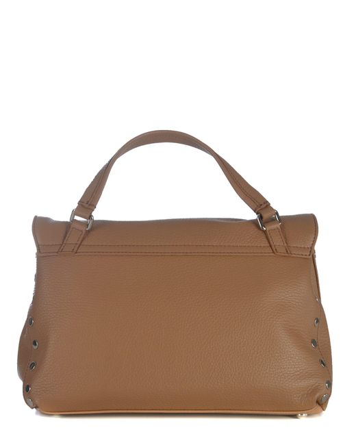 Zanellato Brown Bag Postina Daily Giornos Made Of Textured Leather