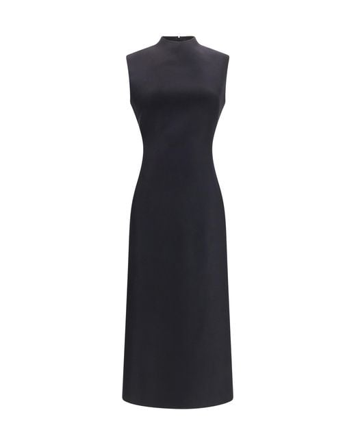 Maison Margiela Blue Sleeveless Virgin Wool Midi Dress Fleece Ovis Aries