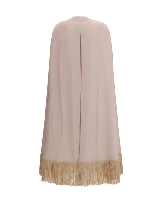 DI STAVNITSER Pink Deco Crepe Cape Viscose; Acetate Coat