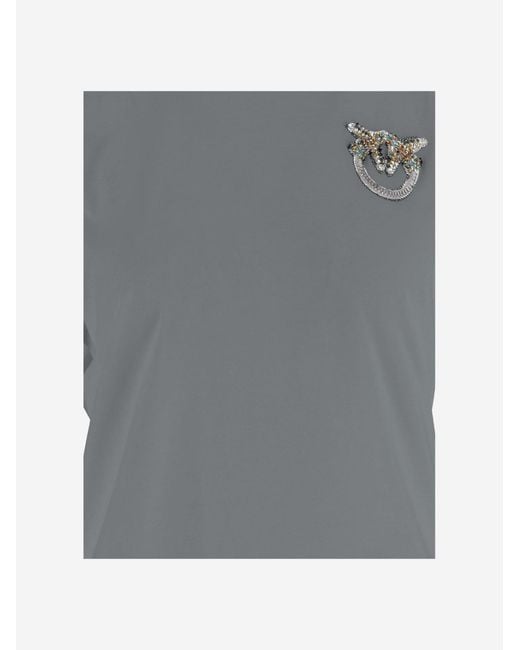 Pinko Gray Cotton T-Shirt T-Shirts & Jerseys