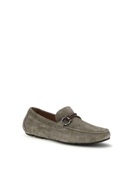 Ferragamo Gray Suede Loafer Loafers for men