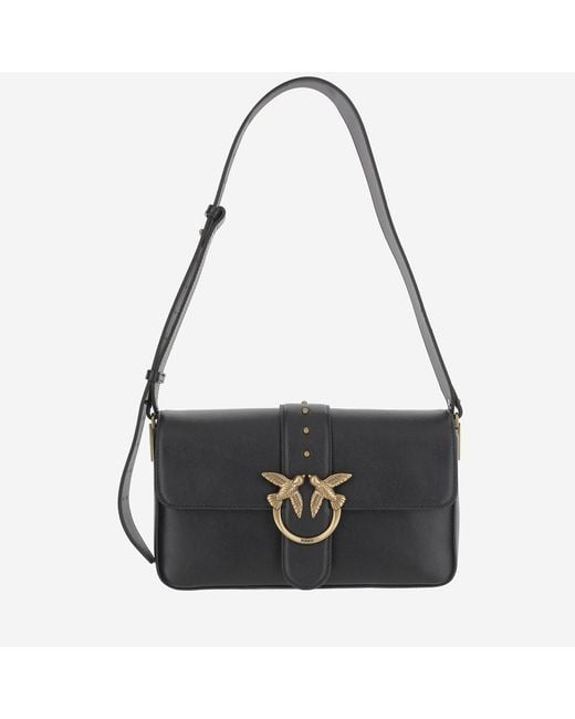 Pinko Black Leather Shoulder Bag