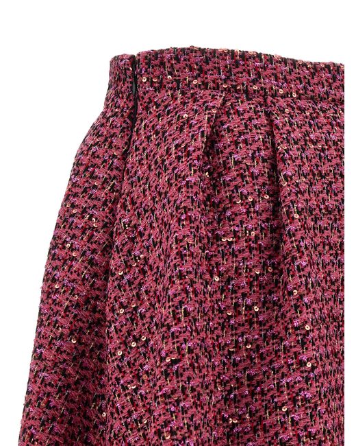 Alessandra Rich Purple Tweed Skirt