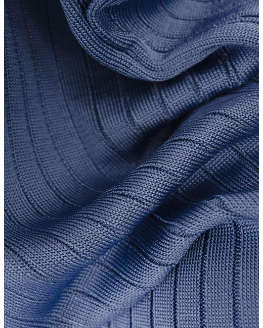 Marni Blue Light Long Sleeveless Ribbed Knit Dress