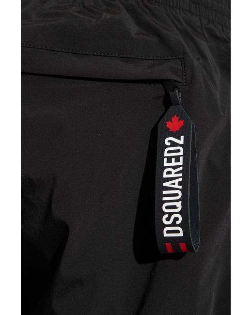 DSquared² Black Swimming Shorts With Logo for men