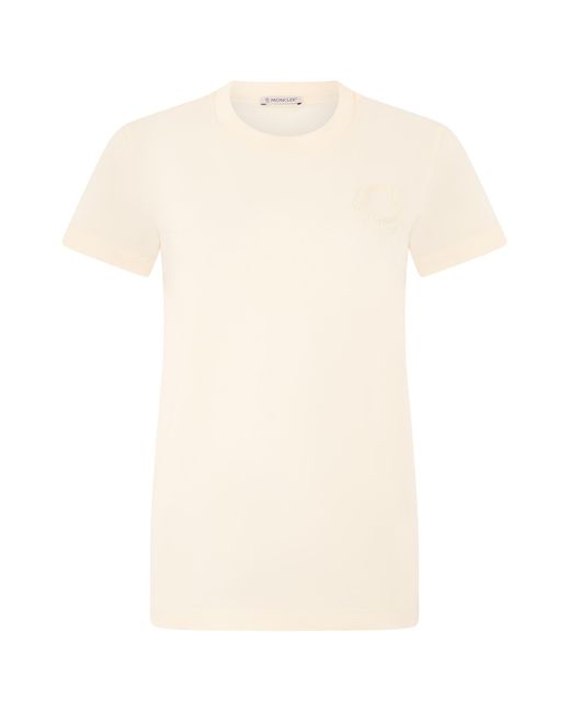 Moncler White T-Shirt Embroidered Cotton T-Shirts & Jerseys