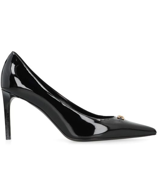 Céline Black Lacquered Heels With Pointed Toe Leather Pumps