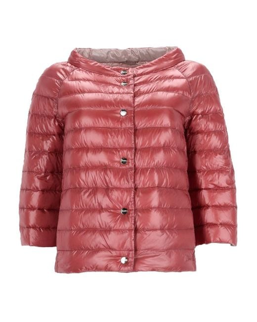 Herno Pink Reversible Padded Coat Polyamide Jacket