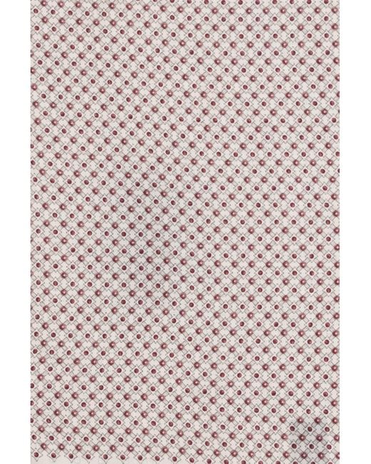 Brunello Cucinelli White Silk Pochette With Geometric Pattern Scarf for men