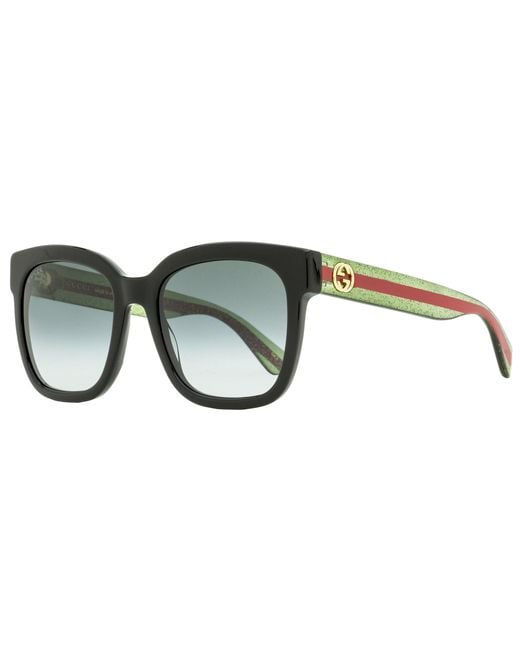 Gucci Square Sunglasses GG0034SN Black/green/red 54mm