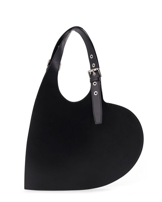 Coperni Black Belt Heart Tote Leather Shoulder Bag