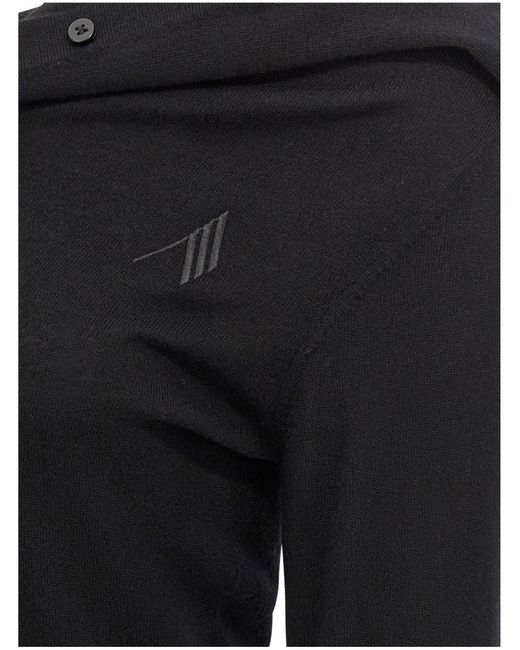 The Attico Black Cashmere Wool Dress