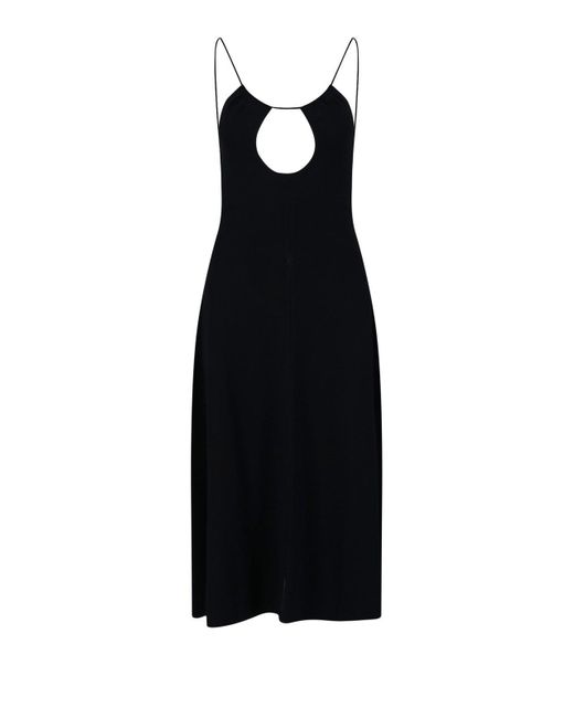 Saint Laurent Black Cut-Out Sleeveless Maxi Dress