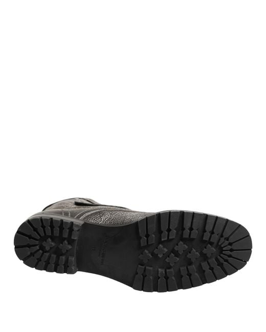 Dolce & Gabbana Metallic Leather Buckle Combat Boots Shoes  display picture 2
