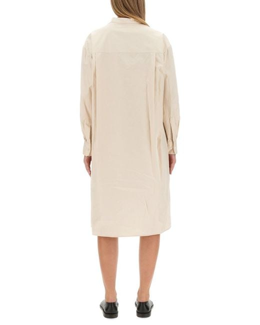 Lemaire Natural Loose Fit Shirt Dress Cotton