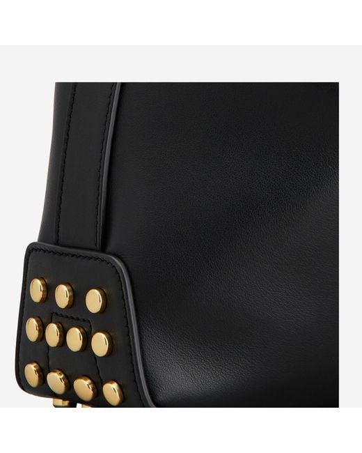 Tod's Black Mini Leather Bag Metal Dots Calfskin Shoulder