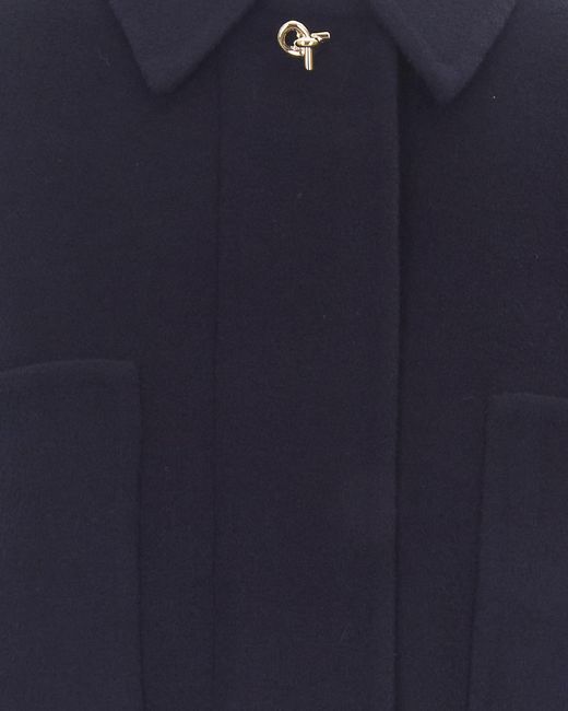 Fabiana Filippi Blue Wool Shirt Jacket With Patch Pockets