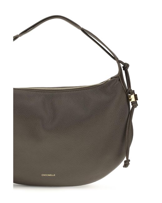 Coccinelle Gray Thess Shoulder Bag Calf Leather Bos Taurus