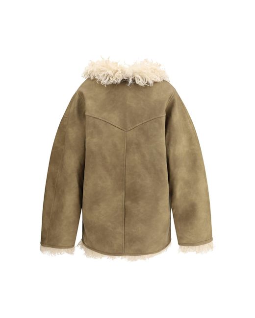 Isabel Marant Natural Marant Etoile Clea Shearling-Effect Faux Fur Coat