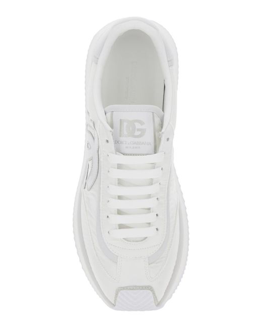 Dolce & Gabbana White Low Top Sneakers With Maxi Logo On The Side And Logo Patch On The Tongue for men