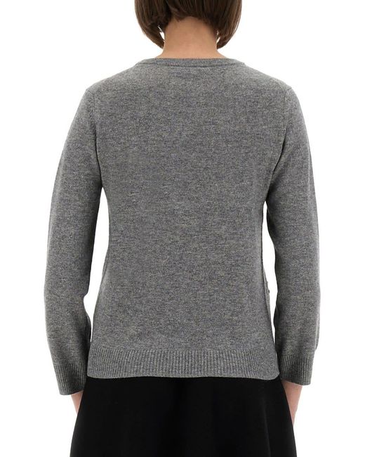 Ganni Black Jacquard Cashmere Cardigan