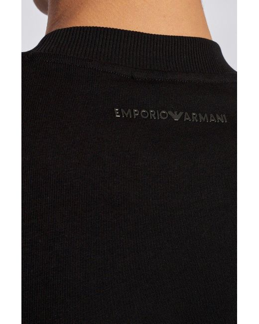 Emporio Armani Black T-shirt With Logo, for men