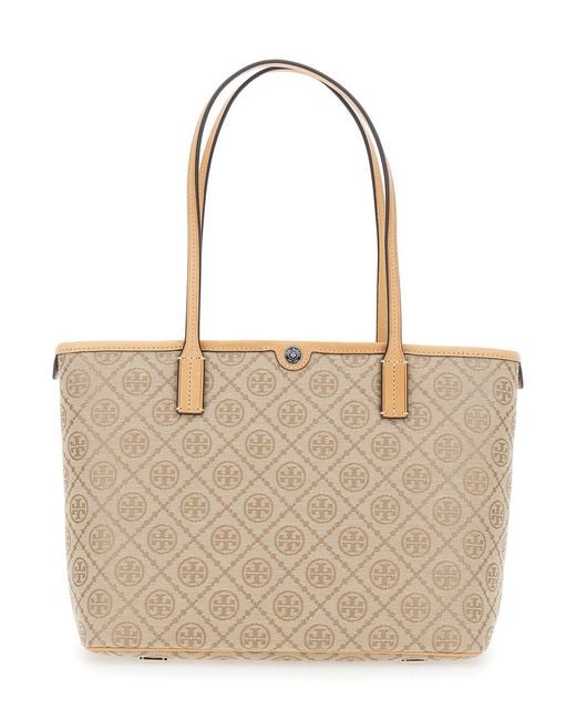 Tory Burch Natural Tote Bag Canvas Cotton