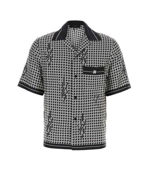 Amiri Houndstooth Bowling Shirt in Black for Men | Lyst