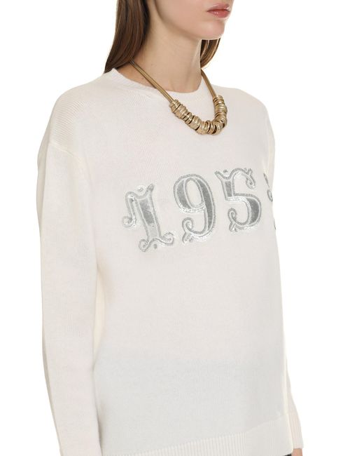 Max Mara White Plata Wool And Cashmere Sweater