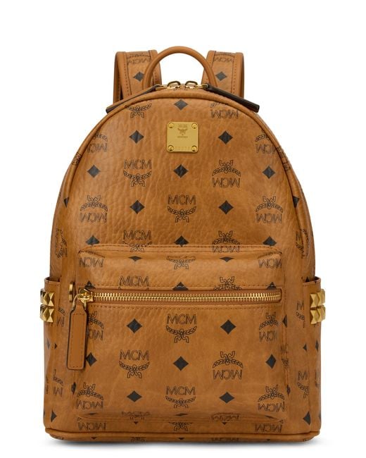 MCM Brown Backpack Stark Synthetic Leather Polyurethane Backpacks