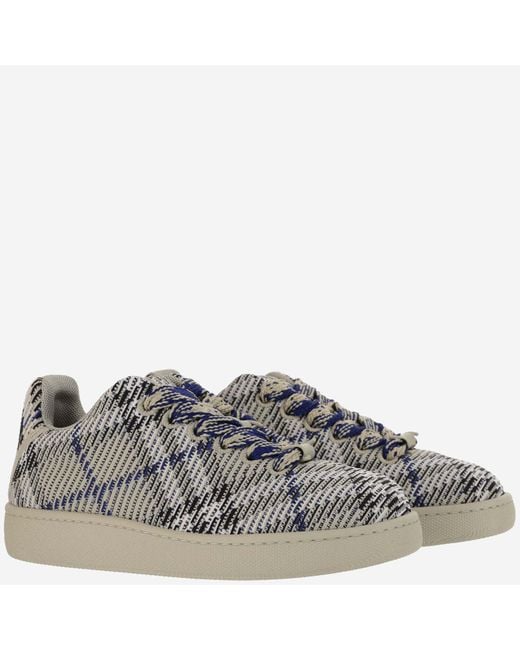 Burberry Gray Box Check Sneakers for men