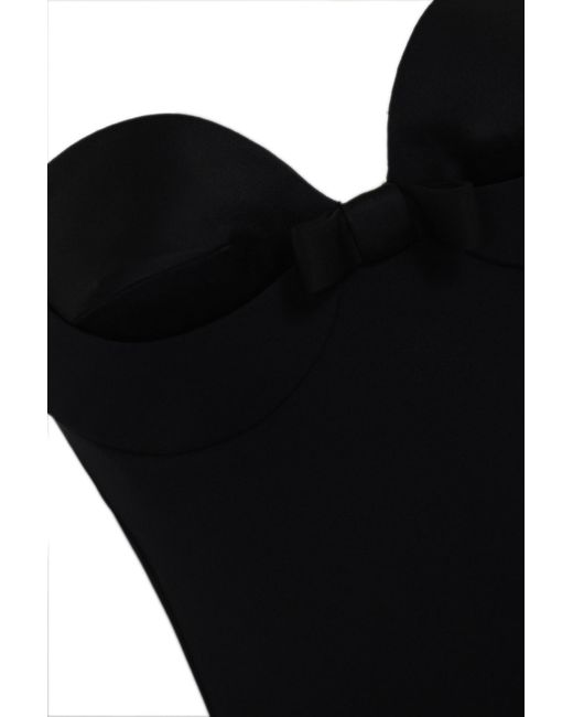 Elisabetta Franchi Black Crepe Dress With Bows