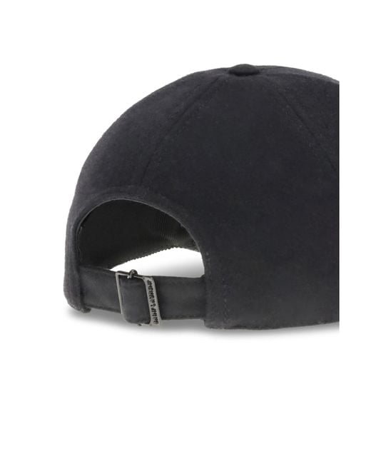 Saint Laurent Black Wool Baseball Cap