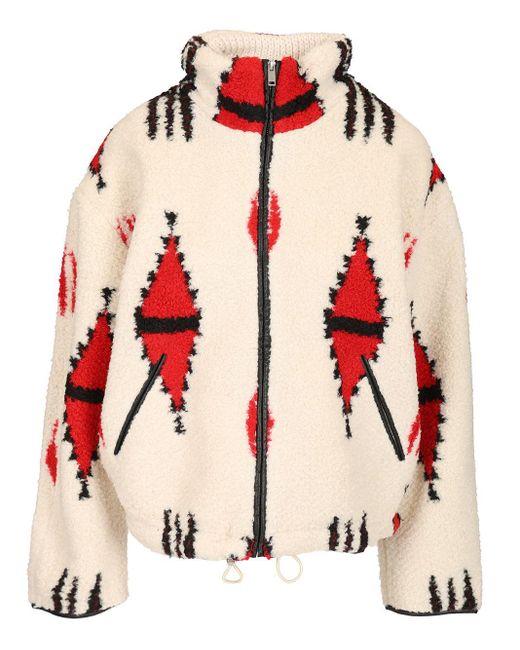 Isabel Marant Red Short Fleece Jacket Jackets