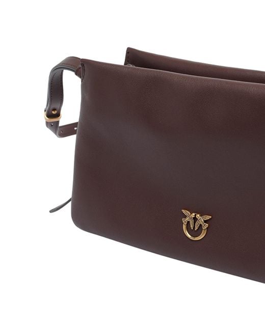 Pinko Brown Mini One Two Three Crossbody Bag